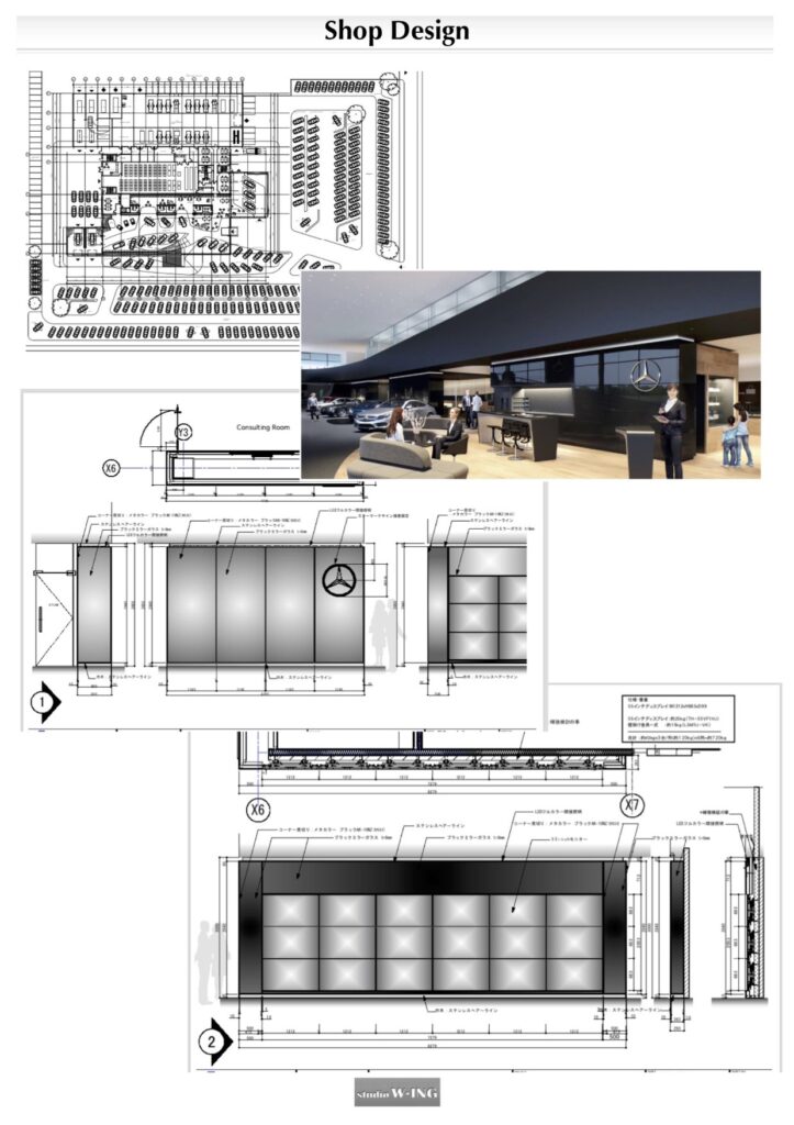 店舗設計/店舗デザイン04　ベンツショールーム